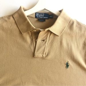 Polo by Ralph Lauren Men’s Custom Fit Mesh polo shirt Size XL Color Khaki